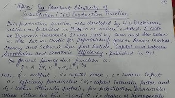 Micro economics- CES production fuction