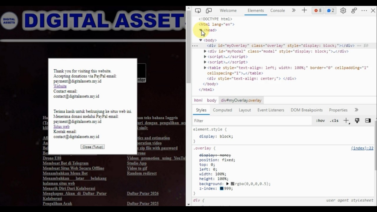 Create auto repeating popup and redirect link
