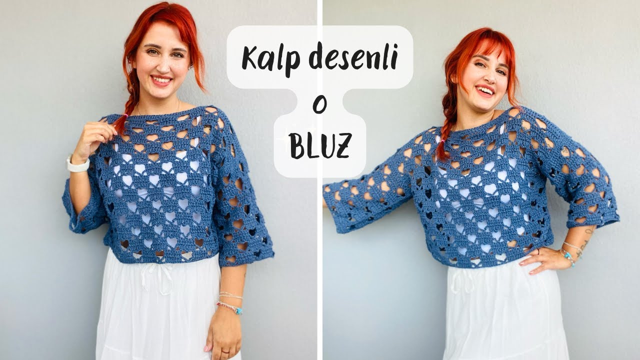 HERKESİN ARADIĞI KALP DESENLİ TIĞ İŞİ O BLUZU YAPIYORUZ ✨ crochet heart patterned sweater #crochet