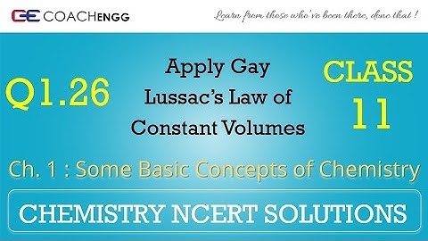 Some Basic Concepts of Chemistry Q1.26 Chapter 1 NCERT solutions CHEMISTRY Class 11