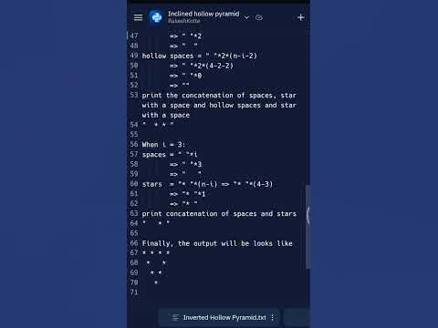 Print inverted hollow pyramid * pattern in python | #python #coding # ...