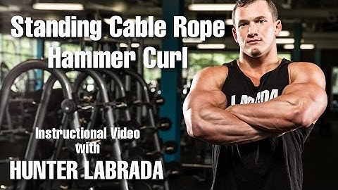 Hunter Labrada - Standing Cable Rope Hammer Curl - Instructions / Tips