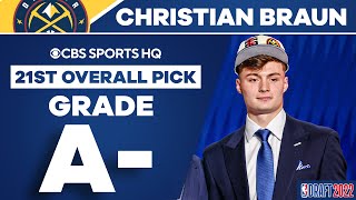 Christian Braun Selected No. 21 Overall by the Denver Nuggets | 2022 NBA Draft | CBS Sports HQ