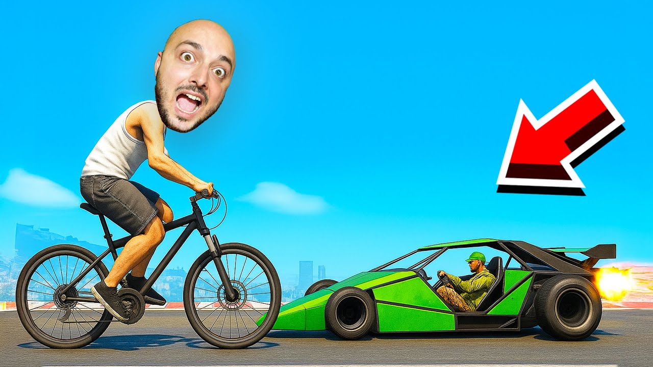 MASINA RAMPA vs BICICLETA in GTA5!