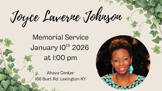 Memorial Service for Joyce Laverne Johnson