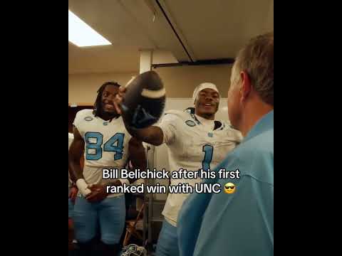Bill Belichick after his first ranked win with UNC 🔥 (via @uncfootball/TT)