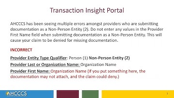 Transaction Insight Portal - Common Errors for Non-Person Entity Users