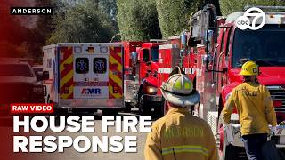 Firefighters extinguish house fire in Anderson, California | RAW VIDEO