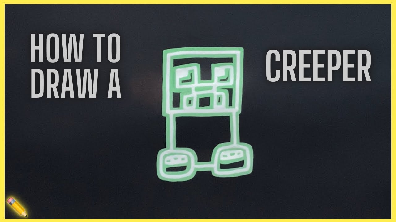 How to draw a cute Glow effect Creeper 💥✏️ Minecraft drawings