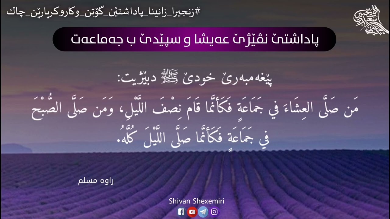 پاداشتێ نڤێژێن عەیشا و سپێدێ ب جماعەت