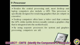 Unit - 01 : Topic - 1.1 (A) : CMTS