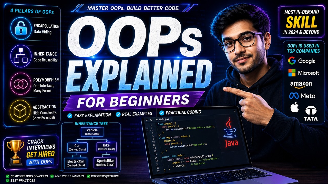 OOPs Explained for Beginners | Object Oriented Programming in One Video ...