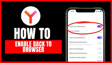 How to enable back to browser on Yandex Browser