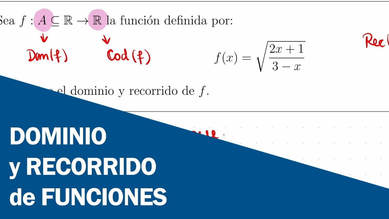 DOMINIO y RECORRIDO de FUNCIONES