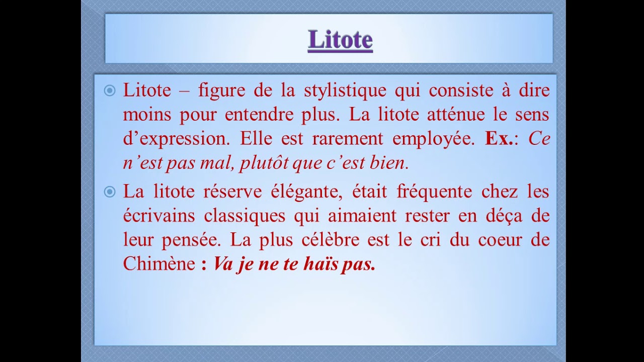 Synonymes Hyperbole Litote Antithese Antiphrase Symbole Allegorie Euphemisme