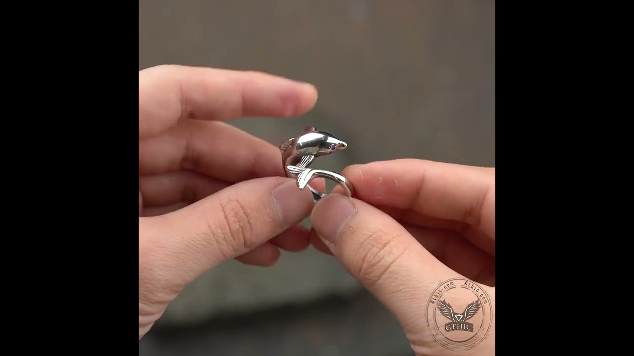 BLUE EYES DOLPHIN STAINLESS STEEL ANIMAL RING #ring #shortvideo  #jewellery