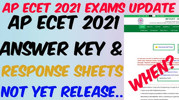 AP ECET 2021 Official Key & Response sheets Release Today//Time.?//AP ECET 2021 Answer key Updates