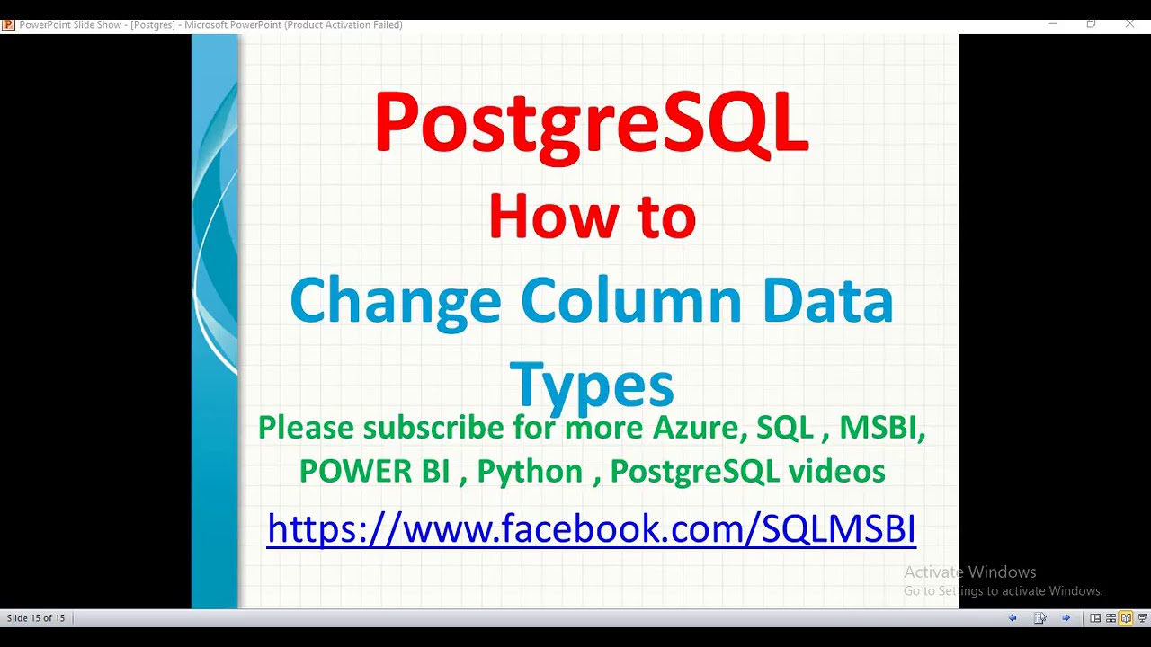 Postgresql Tutorials | How To Change Data Types In Postgresql | Postgresql  Alter Data Types ,Lengths - Youtube