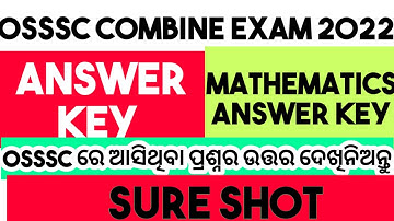OSSSC GROUP C ANSWER KEY|osssc ANSWER KEY MATHEMATICS|arithmetic ANSWER KEY osssc