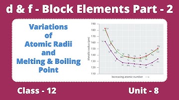 d&f-Block Elements Part-2 | Class +2 Unit-8 | Variations of Atomic Radii and Melting & Boiling Point