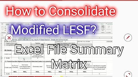 How to Accomplish MODIFIED LEARNER ENROLMENT SURVEY FORM (MLESF) Summary Matrix S/Y 2021-2022