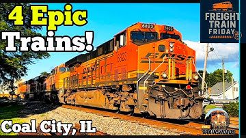 4 Epic BNSF Trains in Coal City, IL | Freight Train Friday