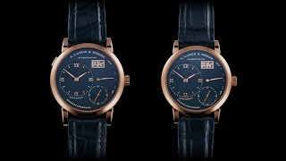 LANGE 1 and LITTLE LANGE 1 in pink gold with a blue dial | A. Lange & Söhne
Distinctive. In every detail.
In celebration of the 30th anniversary of the LANGE 1, we introduce two new, limited model versions of the LANGE 1 and the LITTLE LANGE 1. Their colour combinations radiate timeless elegance. In the limited editions in 750 pink gold, the warm, reddish lustre of the precious metal is paired with a blue dial. The case diameter of the LANGE 1 amounts to 38.5 millimetres and to 36.8 millimetres in the LITTLE LANGE 1.
The sapphire-crystal caseback reveals the L121.1 manufacture calibre, which breathes life into the LANGE 1 and the LITTLE LANGE 1. It ensures that the outsize date advances instantaneously.
Explore more details here: bit.ly/3BMFxdP
#alangesoehne #lange1 #littlelange1 #30yearslange1 #distinctiveineverydetail
#neverstandstill
For further information, please visit our channels:
Facebook: https://www.facebook.com/LangeSoehne
Instagram: https://www.instagram.com/alangesoehne/
LinkedIn: https://www.linkedin.com/company/alangesoehne/ LANGE 1 and LITTLE LANGE 1 in pink gold with a blue dial | A. Lange & Söhne