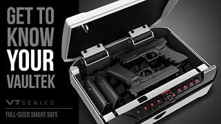 Vaultek VTi Full-Size Biometric Handgun Bluetooth Smart Safe Multiple Pistol Safe with Auto-Open Lid