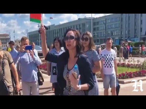 Москвичка приехала в Беларусь давить 'майданутых'. Митинг, протесты. Минск. Гродно. Гомель