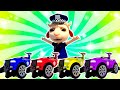 Colored Police Cars | Cartoon for Kids | Dolly and Friends