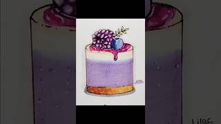 Drawing Realistic ✨Blueberry cake ✨shorts art realistic  satisfying