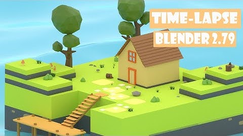 Low poly 3d scene - Modeling Time lapse (blender 2.79)