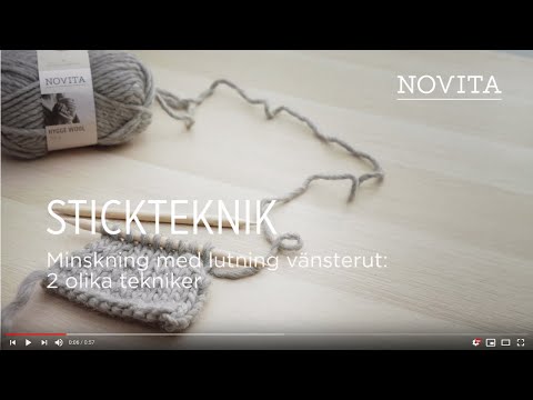 Novita Stickskola för nybörjare: Minskning med lutning åt höger