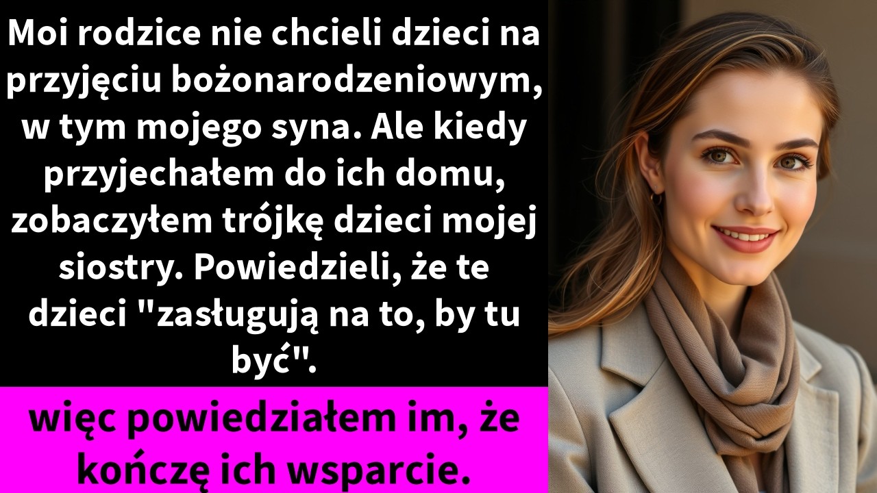 Stałam na ganku rodziców z piernikami na przyjęcie, na które mój syn dostał zakaz wstępu. „Żadnych dzieci w tym roku. Tak będzie prościej dla wszystkich” — powiedziała mama. A potem otworzyła...