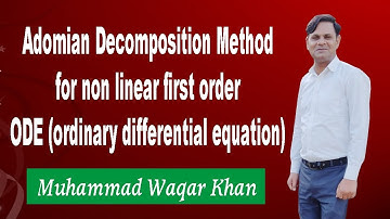 Adomian decomposition method for first order non linear ode