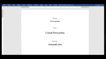 Causal Forecasting (Data file: Armand’s)
