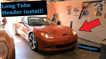 Corvette C6 Grandsport Long tube header installation! PT1 (Speed Engineering)