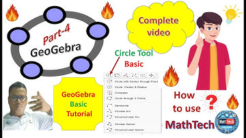 GeoGebra Tools|GeoGebra Tutorial|Introduction to GeoGebra|How to draw circle|MathTech|Geometry|Conic