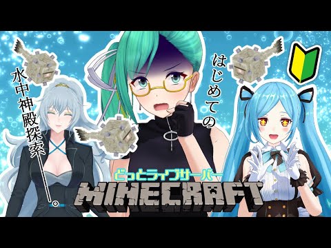 【Minecraft】はじめての海底神殿探索【#どラ鯖マイクラ】