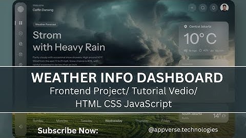 Build Weather Info Dashboard | Real-Time API  Project | Tutorial With HTML, CSS & JavaScript 