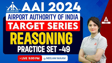 AAI Recruitment 2023 | AAI Reasoning Classes practice set -49 Reasoning by Neelam Gahlot