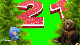 Новогодний футаж - 2021 год на зеленом фоне / Happy New Year - 2021 green screen fottaje