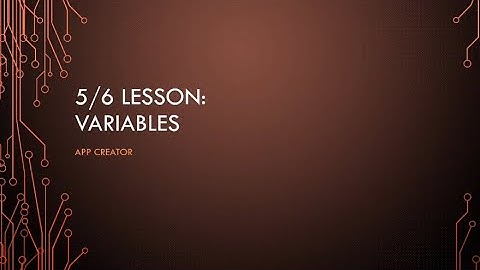 App Inventor 2:  Variables