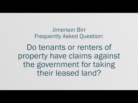 Do tenants or renters of property have claims against the government for taking their leased land?