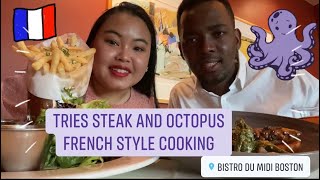HUBBY ate octopus/French style cooking first time | Bistro du midi | Boston MA