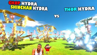 BATTLE of THOR HYDRA vs UPGRADED SHINCHAN and CHOP HYDRA 🔥 in Animal Revolt Battle Simulator