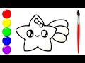 How to draw cute little star for kids