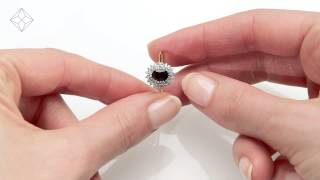 Celebrity FET35-U - Sapphire 7 x 5mm And Diamond 18K Gold Ring Profile