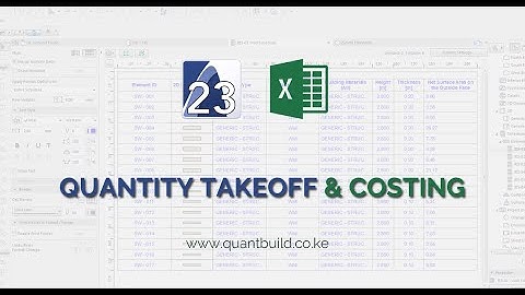 ArchiCAD 23 + Excel | Quantity Take-off and Cost Estimating