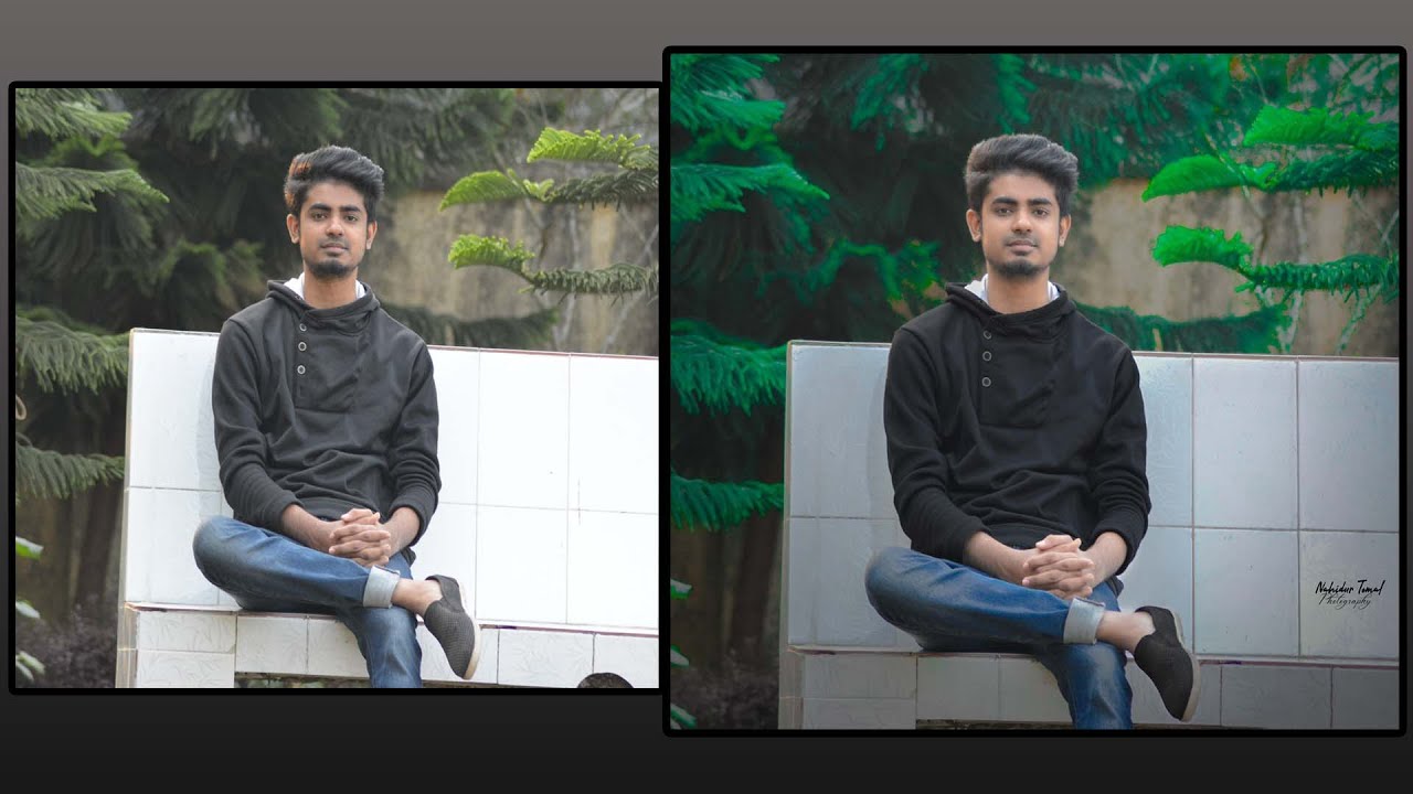 How to easily color correction in outdoor photo in photoshop - YouTube